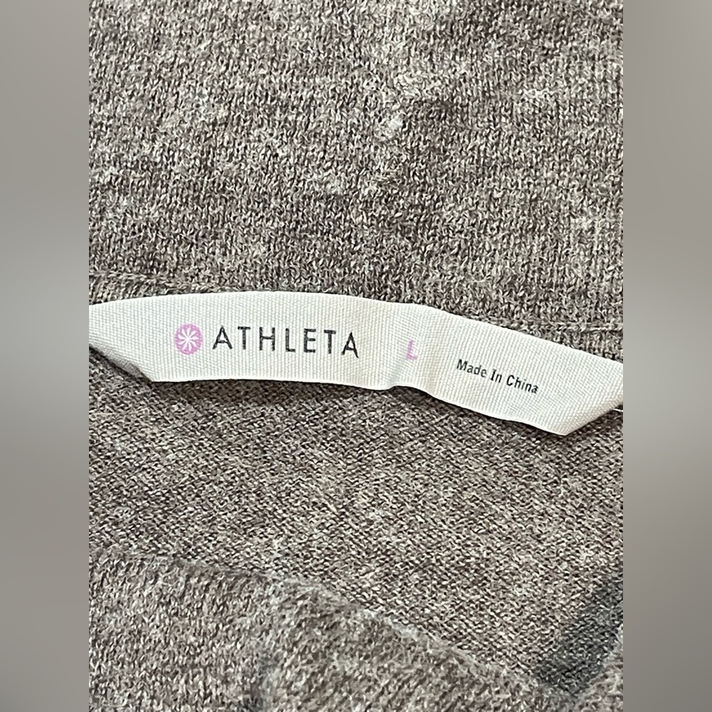 Athleta Women Pullover Cowl Neck Sweater Top Size Large Cotton Wool Blend Brown - Picture 8 of 13